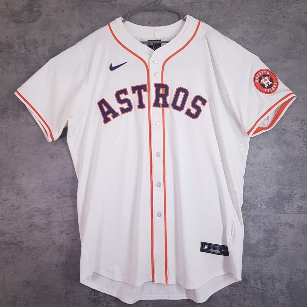 NIKE Authentic Houston Astros Vapor Elite Baseball Jersey Mens 52 2XL Home